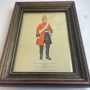 Vintage Style Framed Art Print with Brown Frame